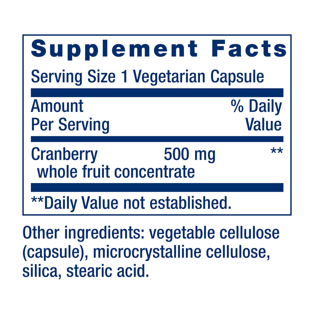 Frasco de Cran-Max con cápsulas vegetarianas y sin gluten