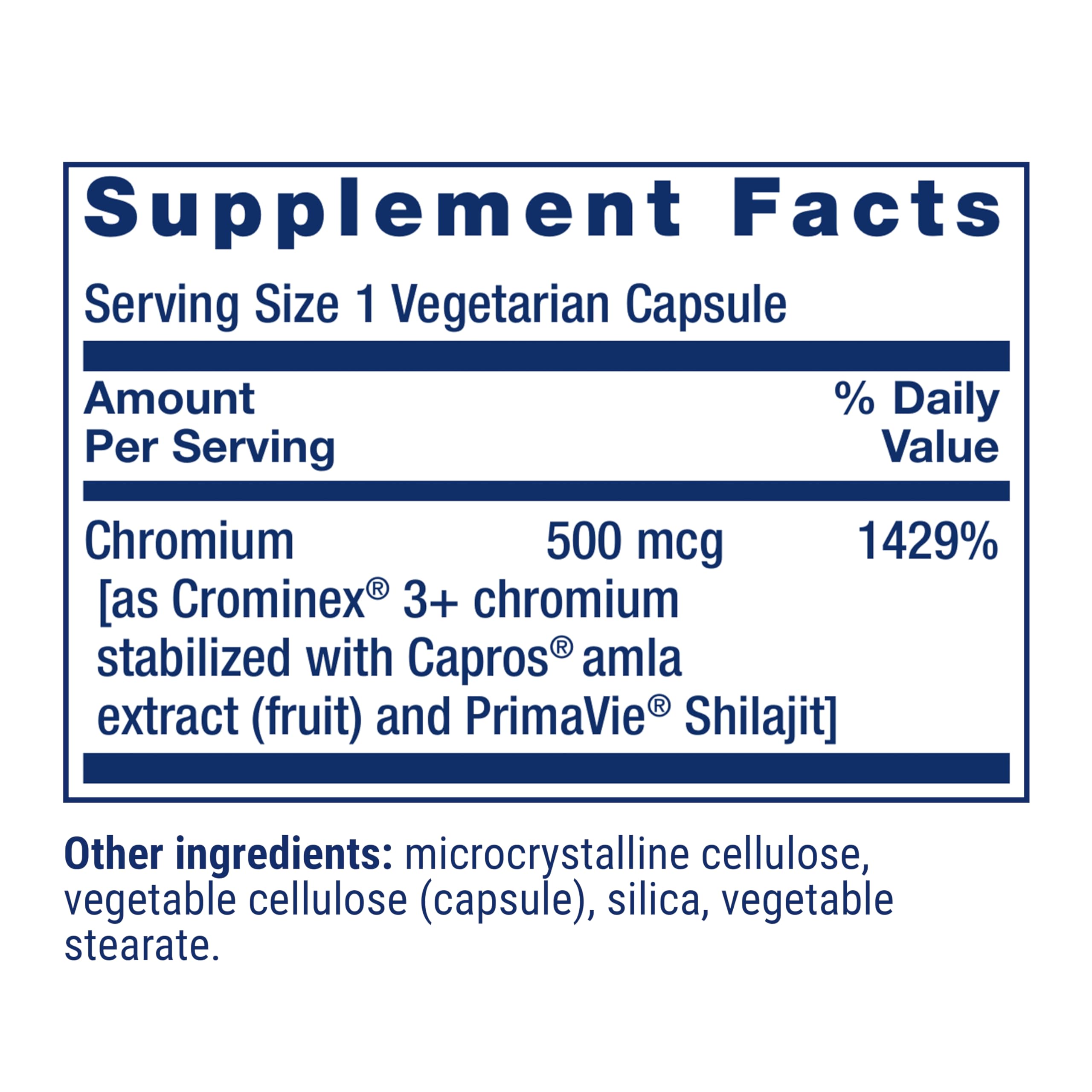 Life Extension Crominex 3+ amla shilajit blend in capsules