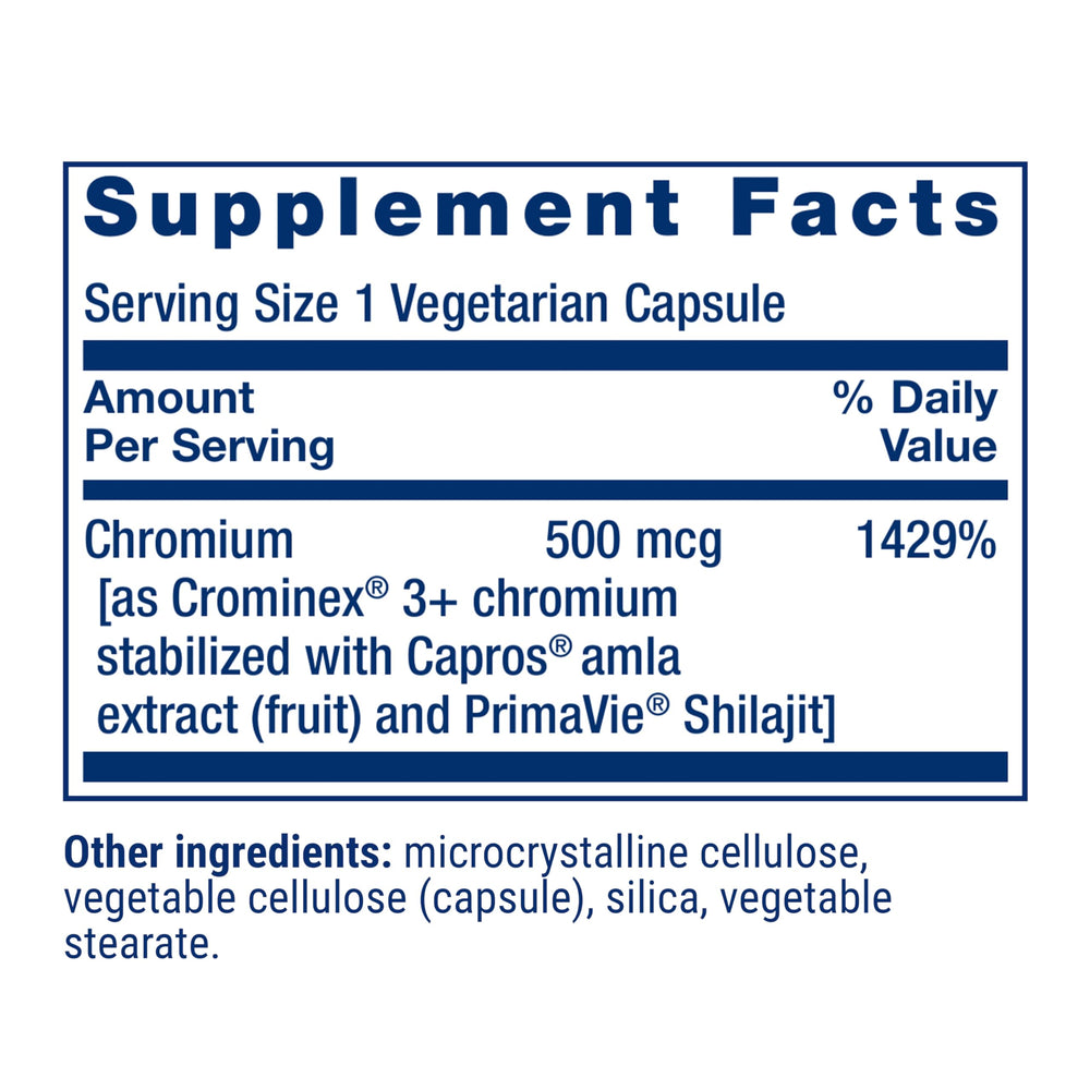 Life Extension Crominex 3+ amla shilajit blend in capsules