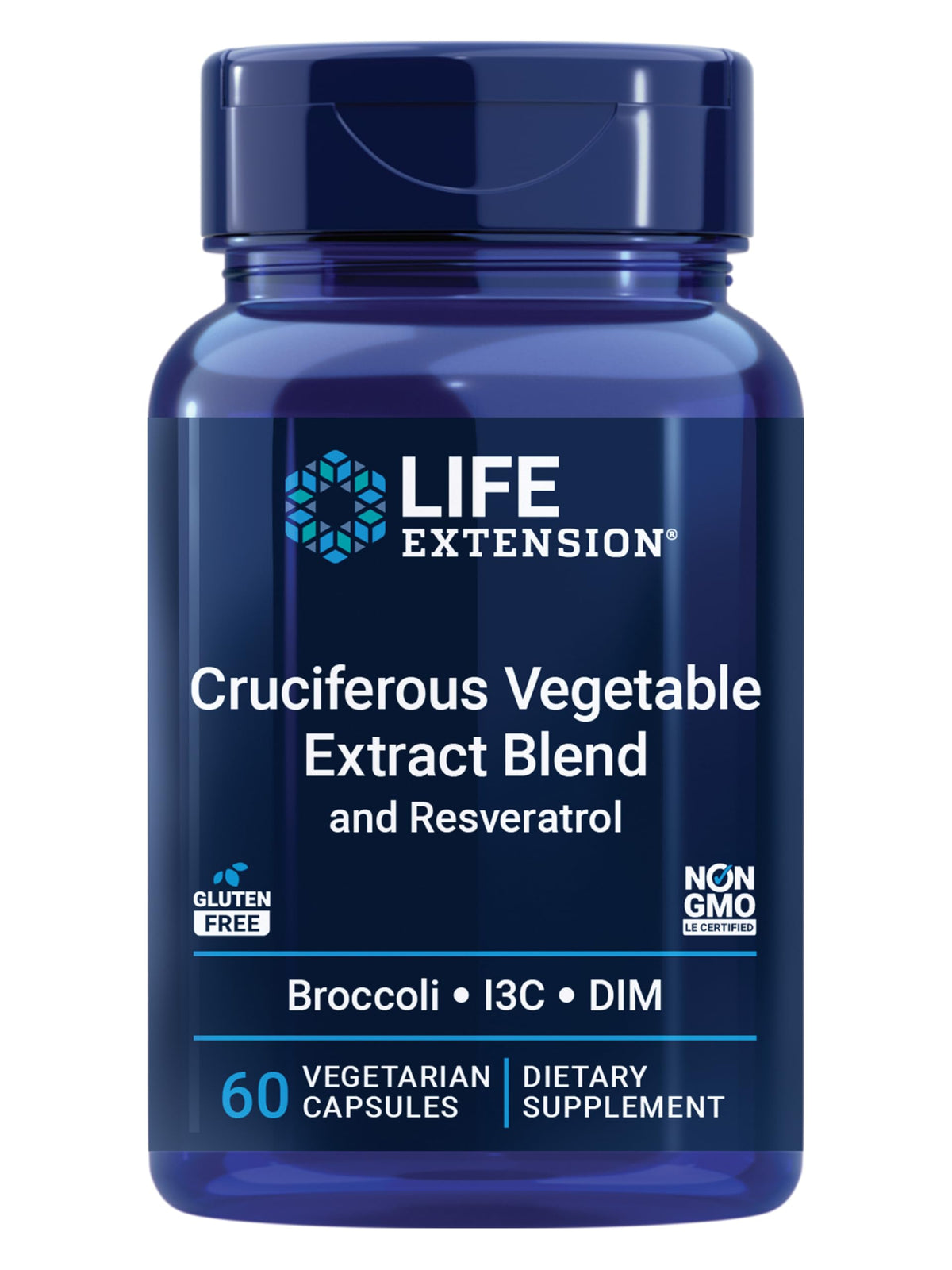 Life Extension Cruciferous Vegetable Extract & Resveratrol bottle suggesting potential hormone balance support