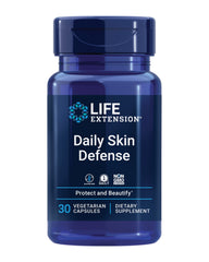 Life Extension Daily Skin Defense bottle front view showing daily skincare supplement for radiant skin.