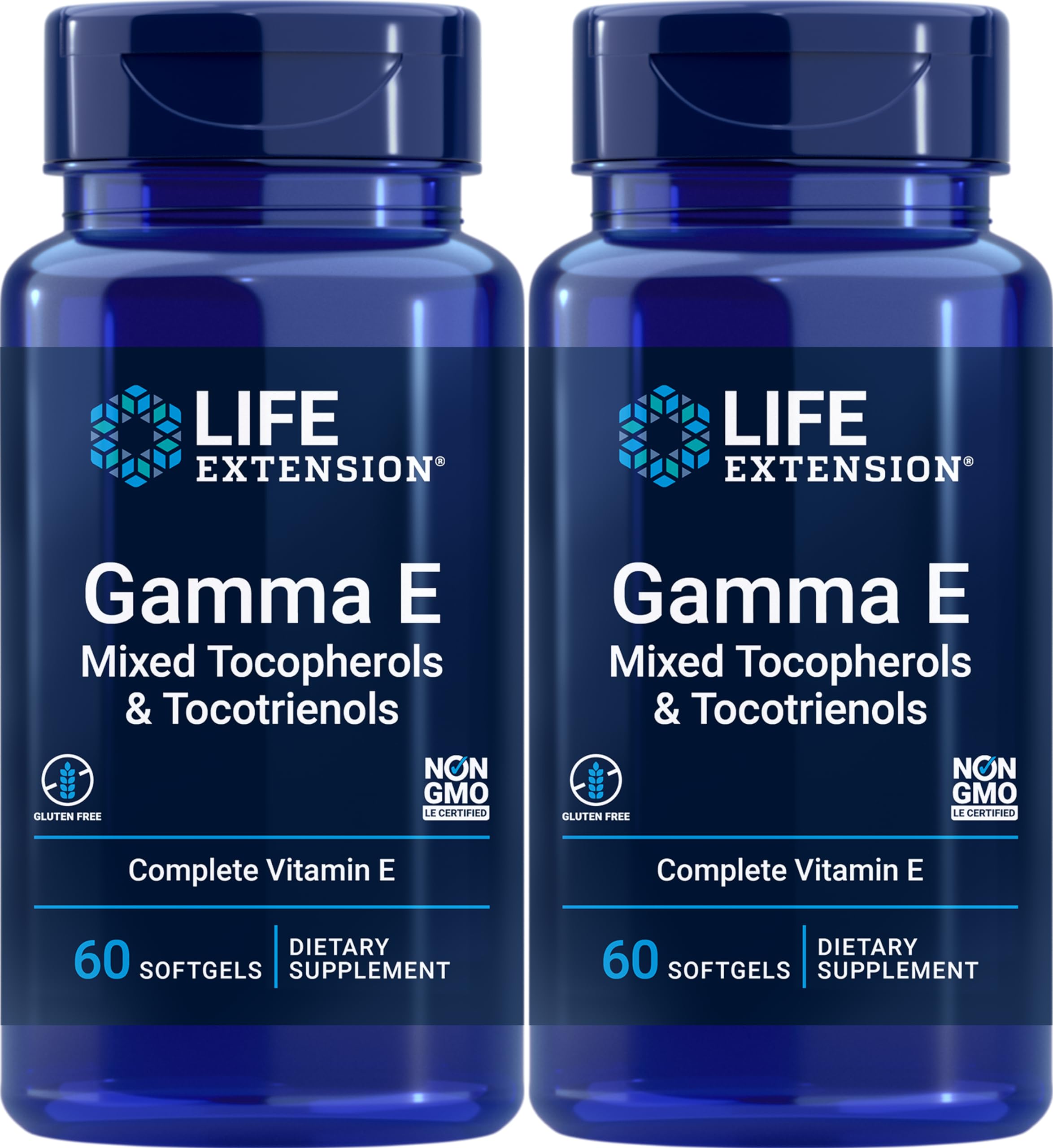 Life Extension Gamma E bottle with softgels for daily antioxidant support
