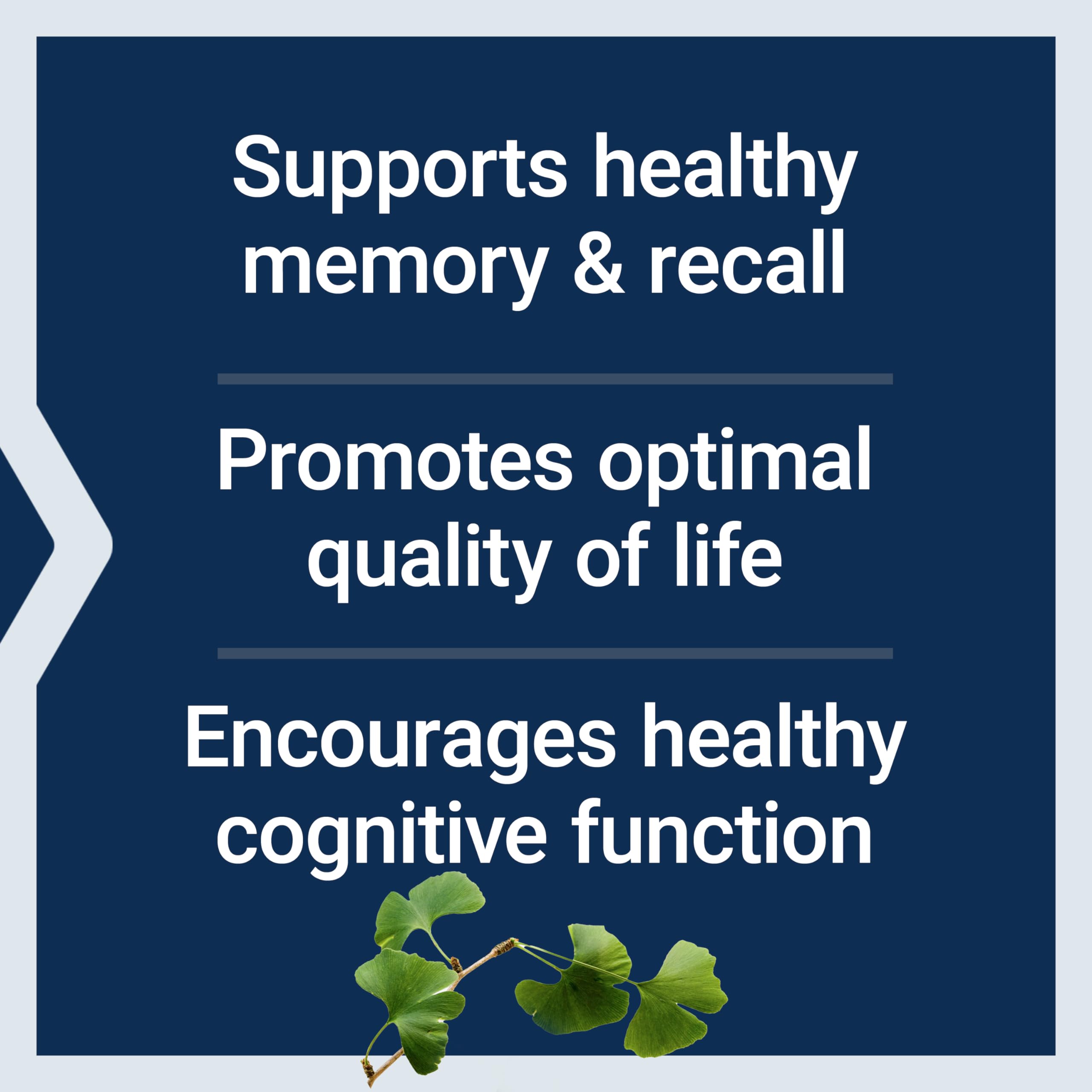 Life Extension Ginkgo Biloba ingredient panel highlights 120 mg extract per dose.