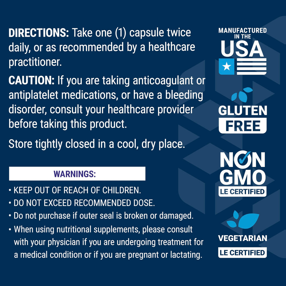 Life Extension Ginkgo Biloba manufactured in the USA for reliability.