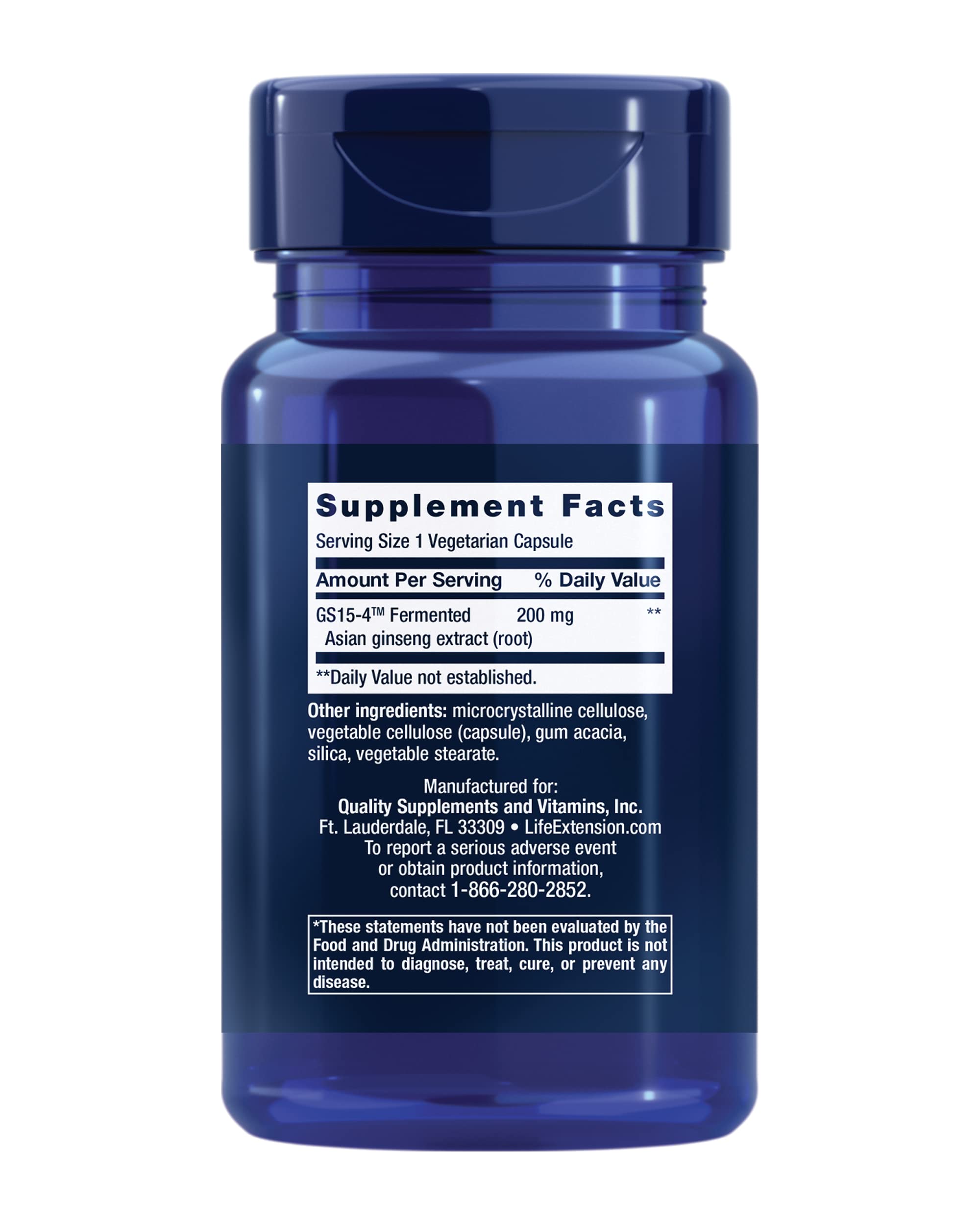 Life Extension Ginseng Energy Boost capsules offer caffeine-free vitality and stress resilience.