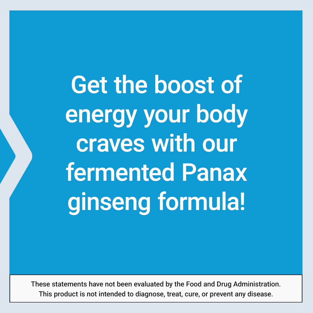 Life Extension Ginseng Energy Boost ingredients panel frames premium fermented Panax ginseng.