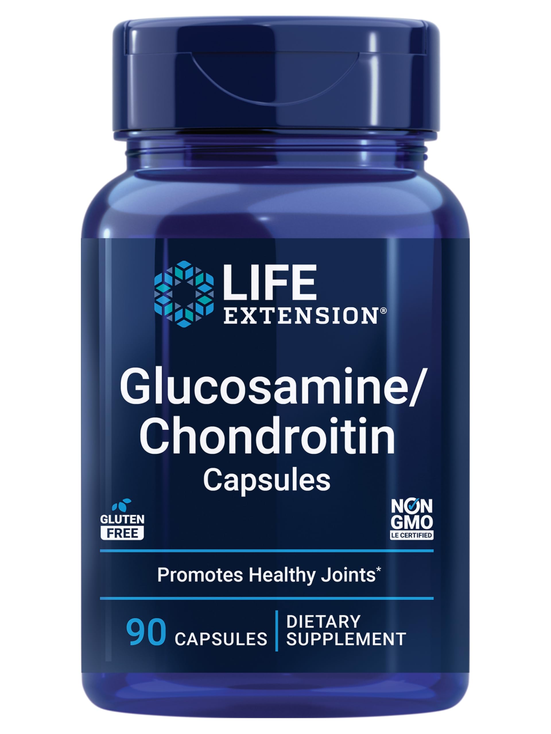 Life Extension Glucosamine & Chondroitin bottle front for joint support and daily ease
