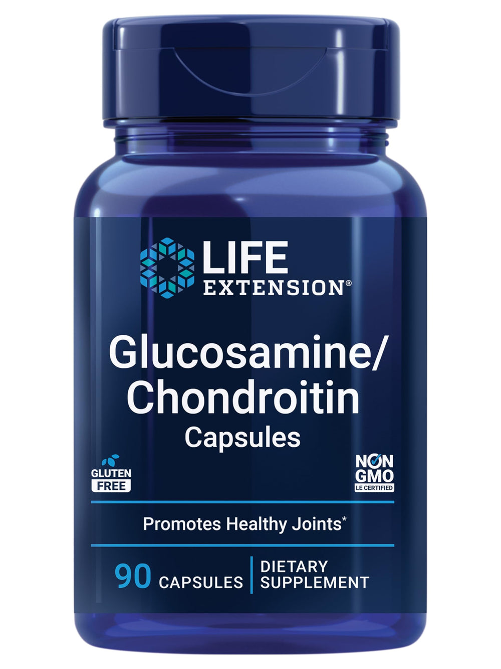 Life Extension Glucosamine & Chondroitin bottle front for joint support and daily ease