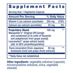 Life Extension grapeseed extract capsules ready for daily use.