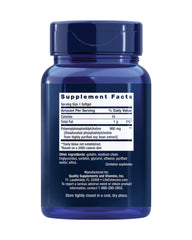 Close-up of Life Extension HepatoPro label showing 60 softgels and 900 mg PPC.