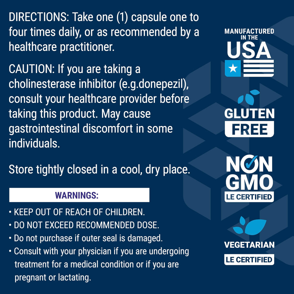 Life Extension Huperzine A ingredients list emphasizes standardized extract for quality.