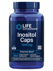 Life Extension Inositol Caps bottle front view showing 1000 mg formula for mood support