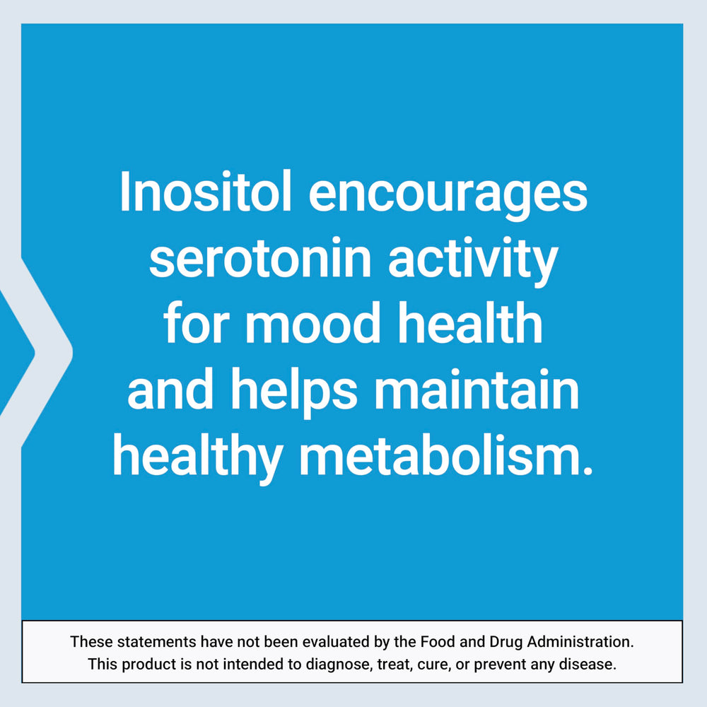 Gluten-free badge closeup on Life Extension Inositol Caps packaging