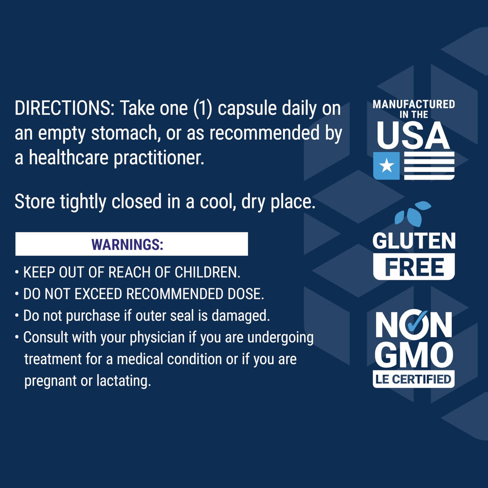 Life Extension L-Arginine Caps USA-made badge shows domestic manufacturing standards.