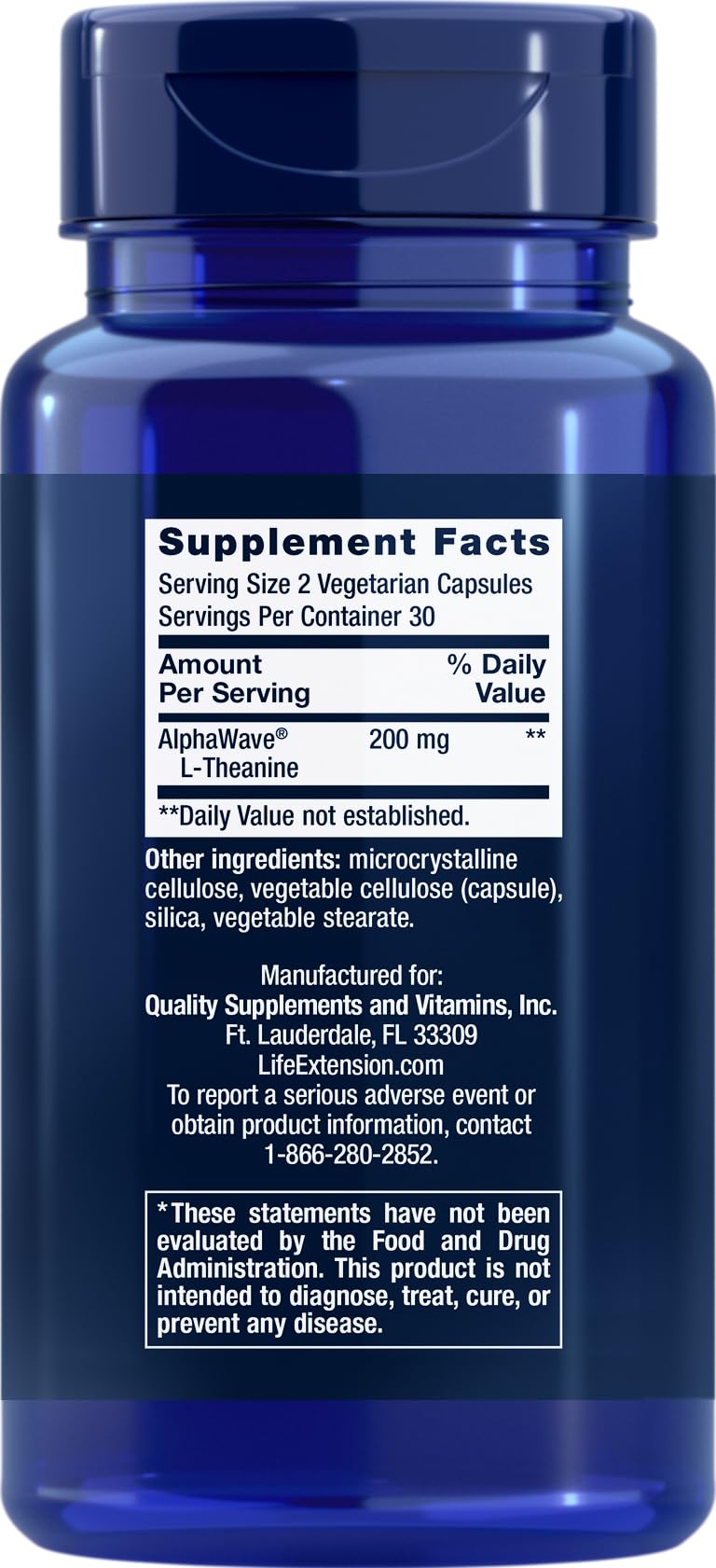 Life Extension L-Theanine capsules closeup highlights tea-derived calm support