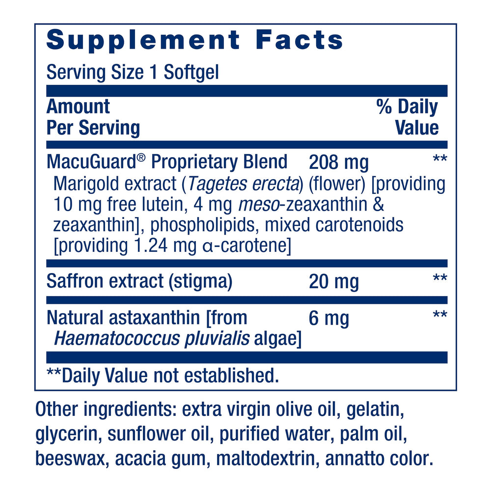 Life Extension MacuGuard bottle pour demonstrates convenient daily dosing for retinal care