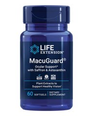 Life Extension MacuGuard bottle emphasizes eye support for macular health