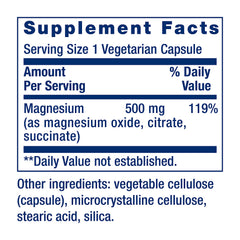 Life Extension Magnesium Caps capsules close-up for daily mineral intake.