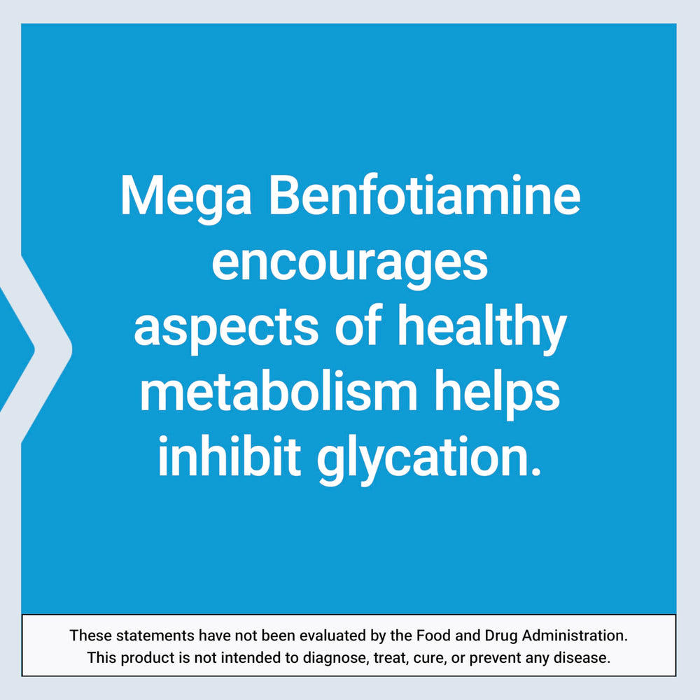 Life Extension Mega Benfotiamine bottle-cap closeup signals premium formulation.