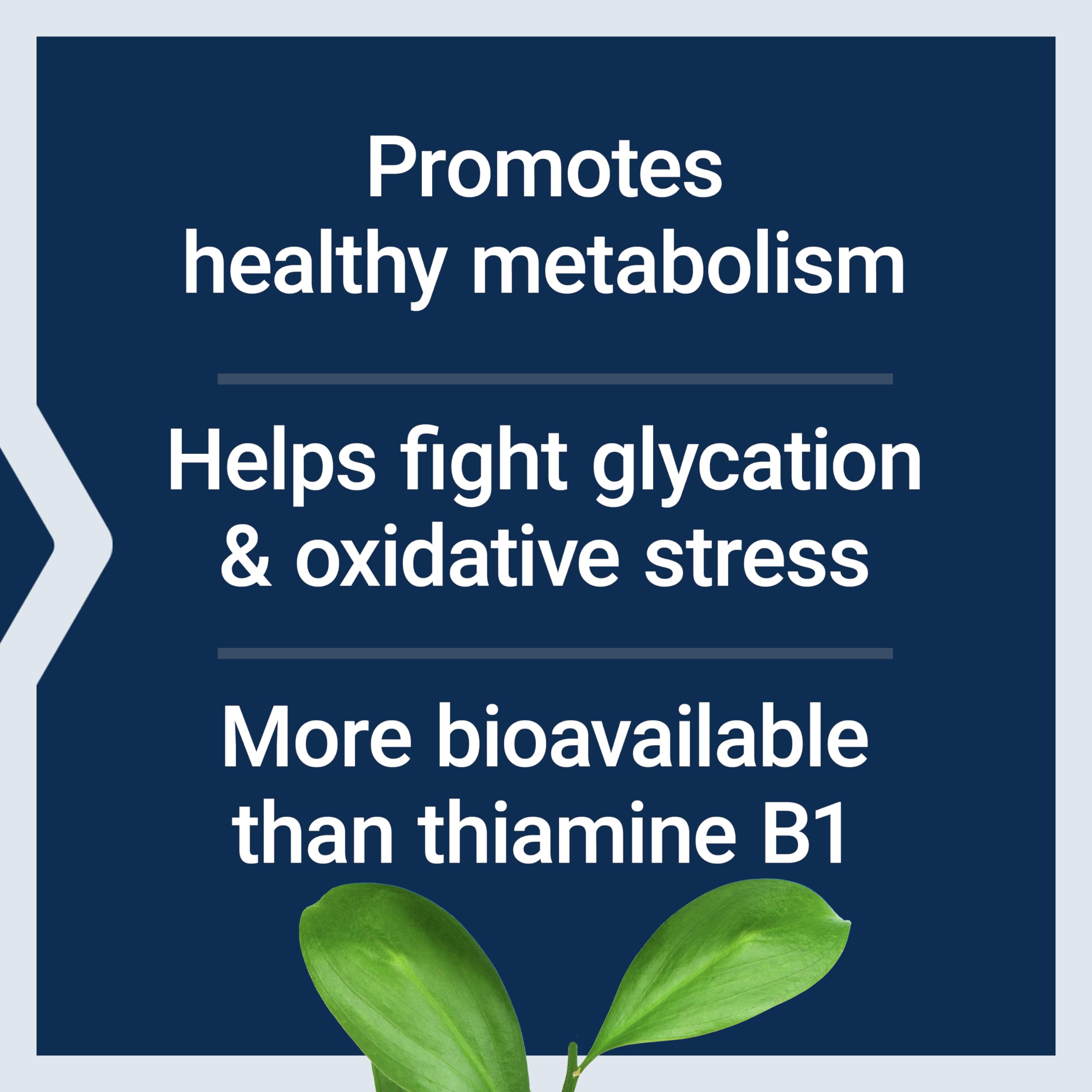 Life Extension Mega Benfotiamine bottle pour demonstrates simple serving.