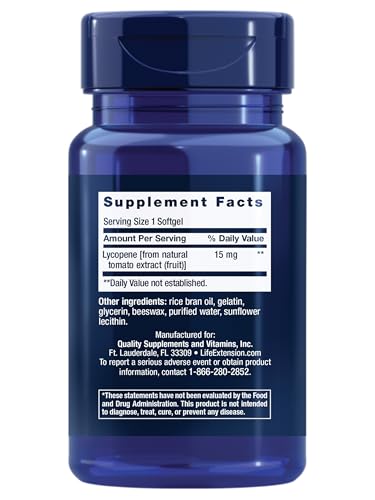 Life Extension Mega Lycopene softgels close-up, easy daily use.