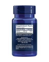 Life Extension Mega Vitamin K2 bottle pour captures easy-to-dispense capsules for daily use.
