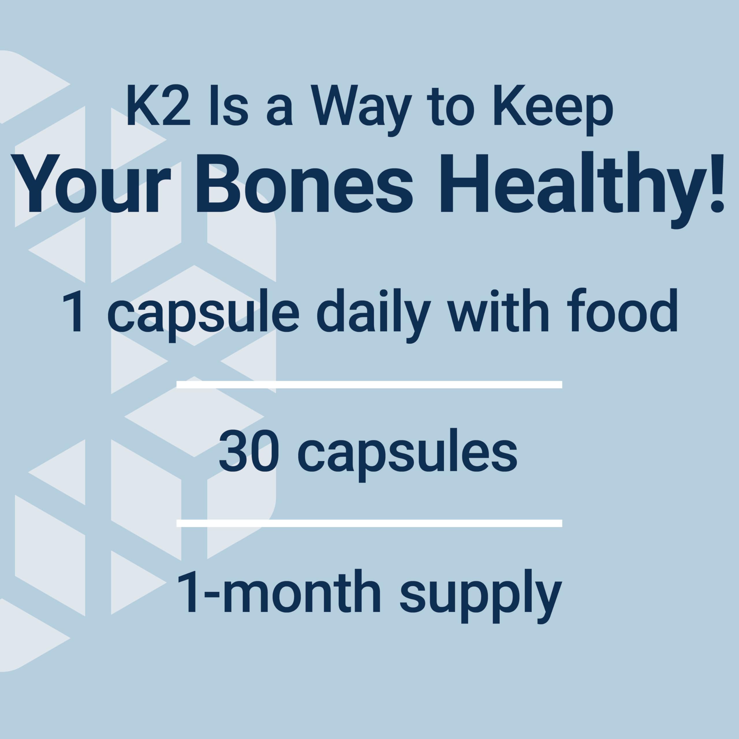 Life Extension Mega Vitamin K2 ingredient panel highlights non-GMO sourcing.