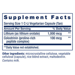 Life Extension Memory Protect lithium capsule hints at mood and cognitive support.