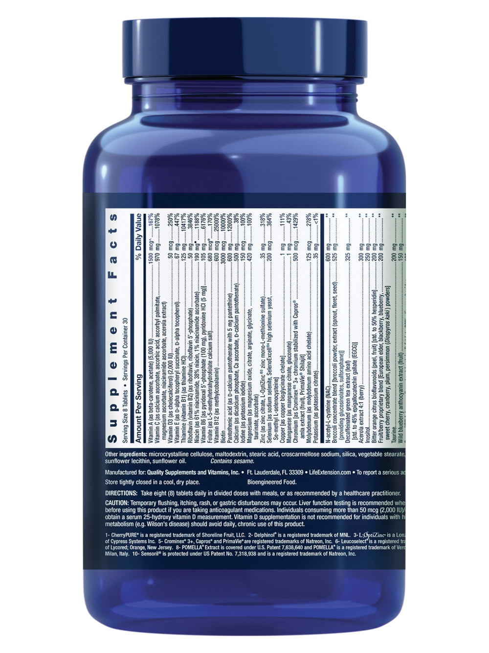 Life Extension Mix tablets with fruit and vegetable extracts for antioxidant daily nutrition.