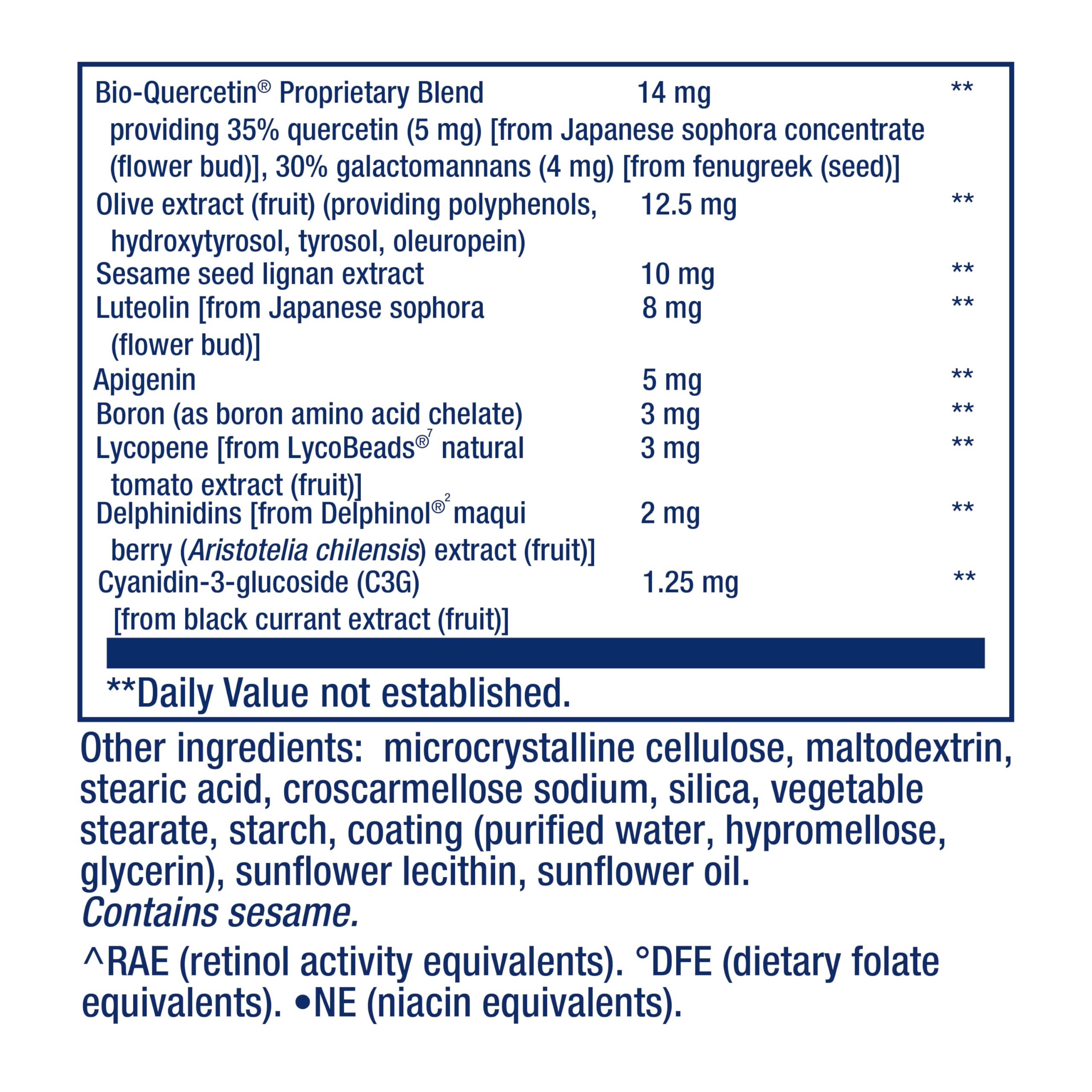 Life Extension Mix demonstrates vitamin C and zinc components for immune support.