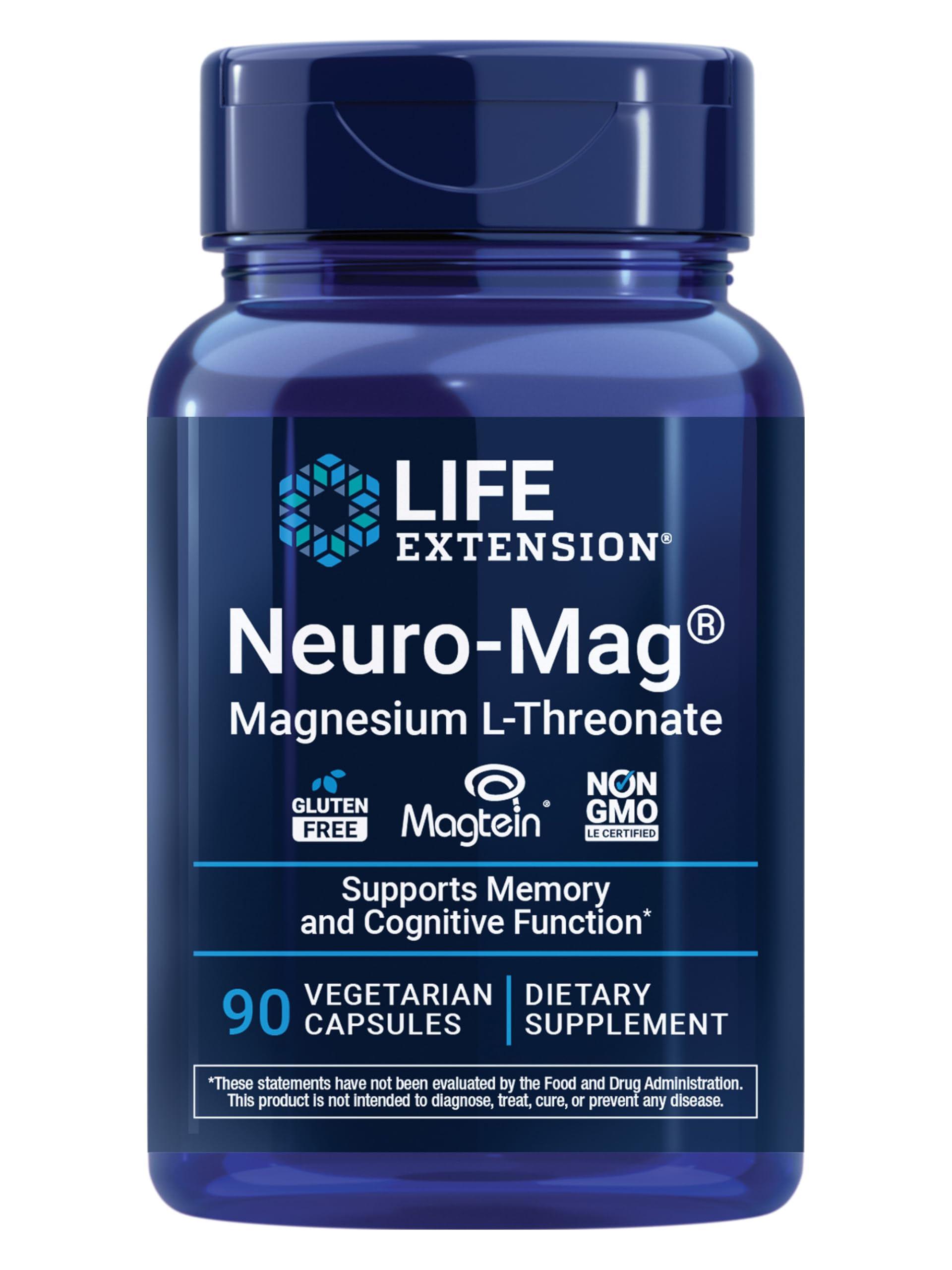 Life Extension Neuro-Mag bottle front view for daily memory support