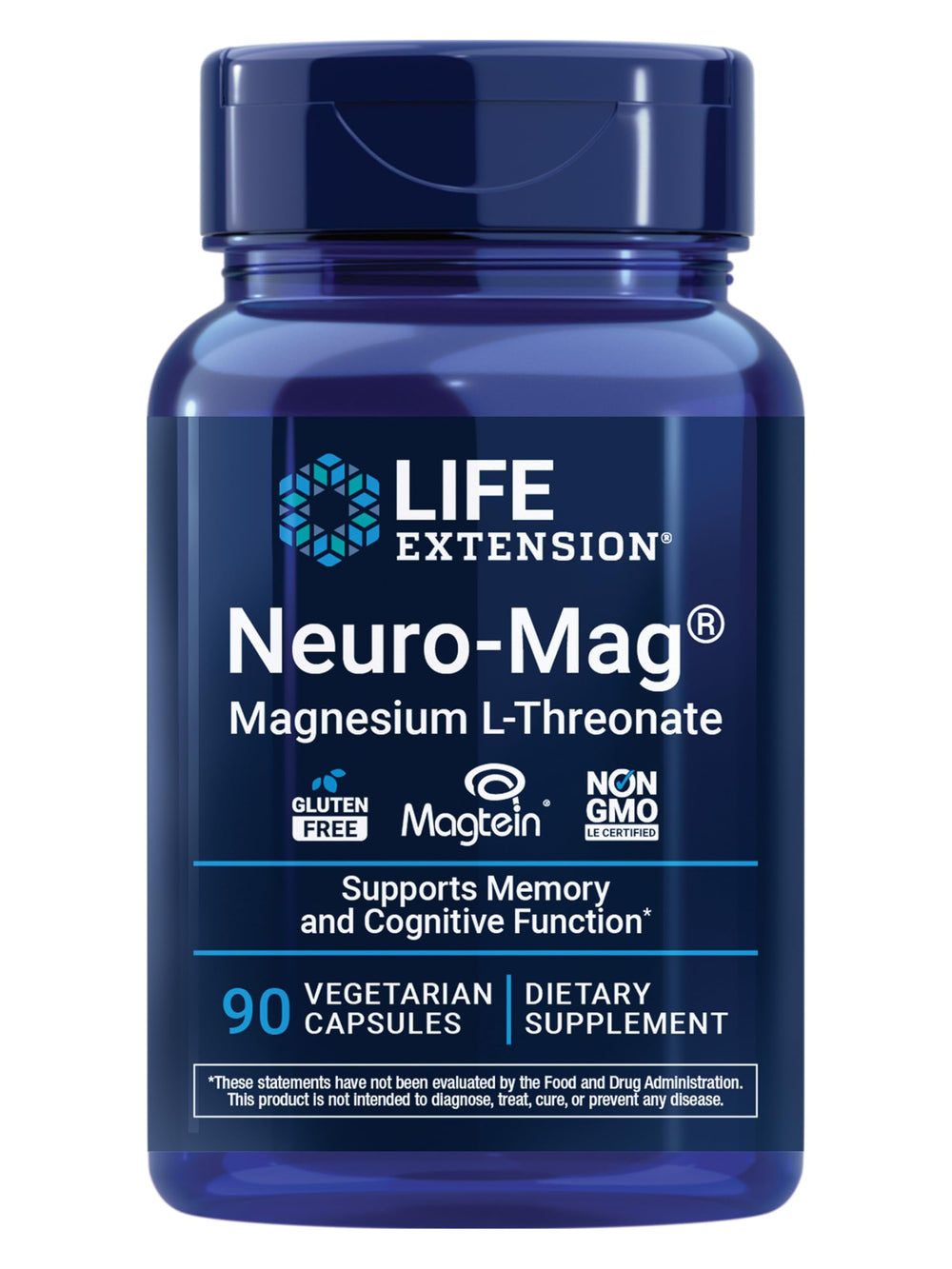 Life Extension Neuro-Mag bottle front view for daily memory support
