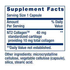 Life Extension NT2 Collagen capsules close up easy to swallow