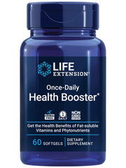 Life Extension Once-Daily Health Booster bottle front view highlighting essential vitamins.
