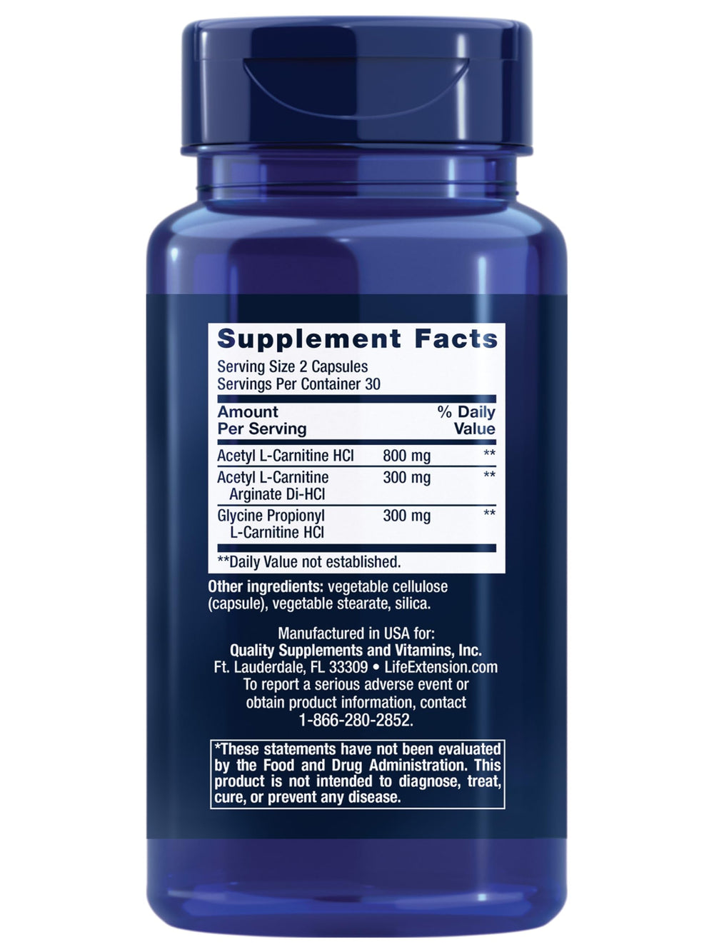 Life Extension Optimized Carnitine three forms chart illustrating energy metabolism
