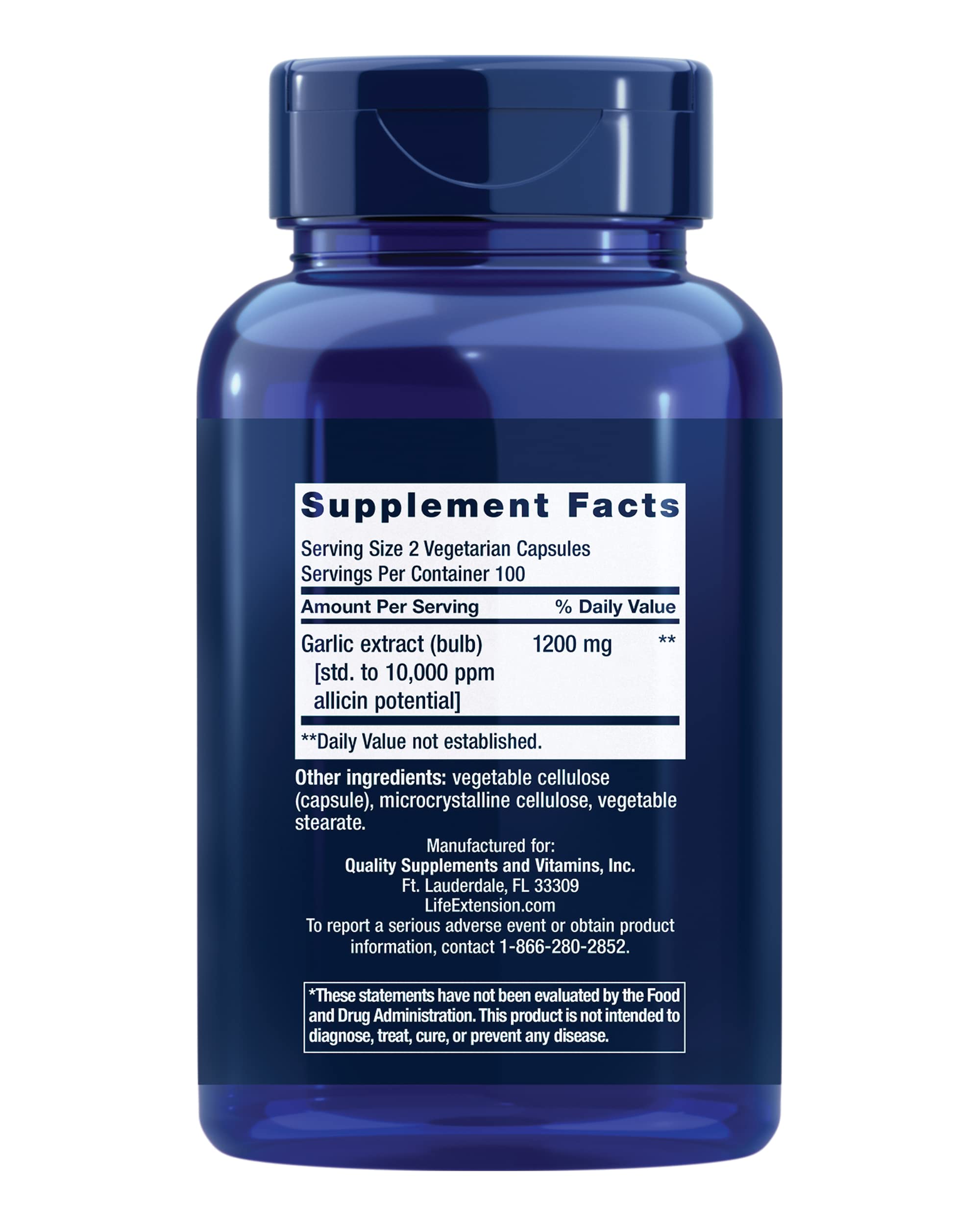 Life Extension Optimized Garlic capsules close-up highlighting high potency.