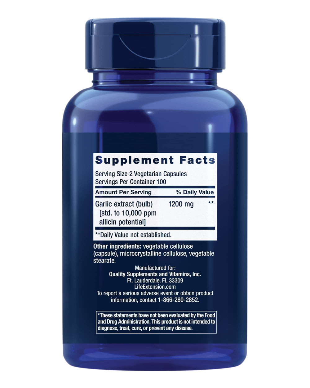 Life Extension Optimized Garlic capsules close-up highlighting high potency.