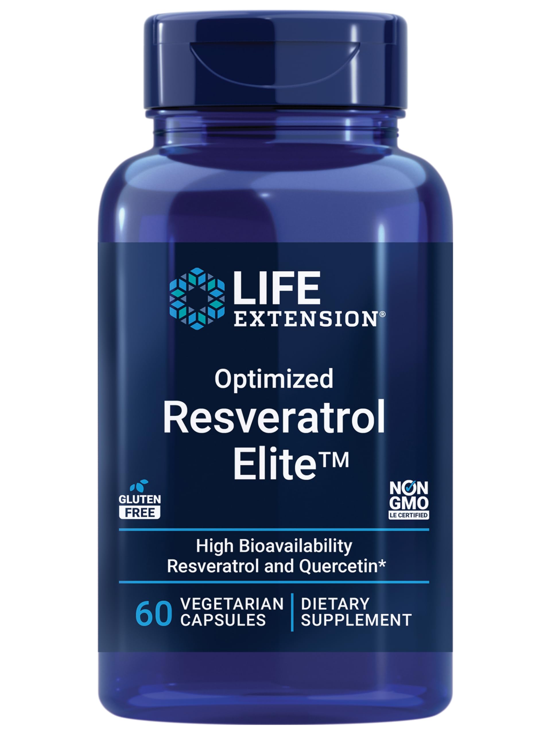 Life Extension Optimized Resveratrol Elite bottle front supports healthy aging