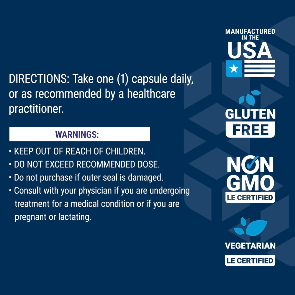 Life Extension PQQ label detail shows gluten-free and non-GMO assurances.