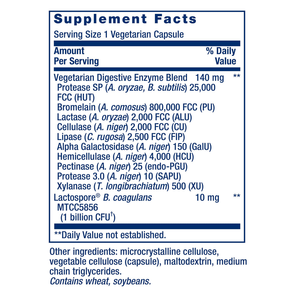 Life Extension probiotic capsule containing B. coagulans for gut balance.