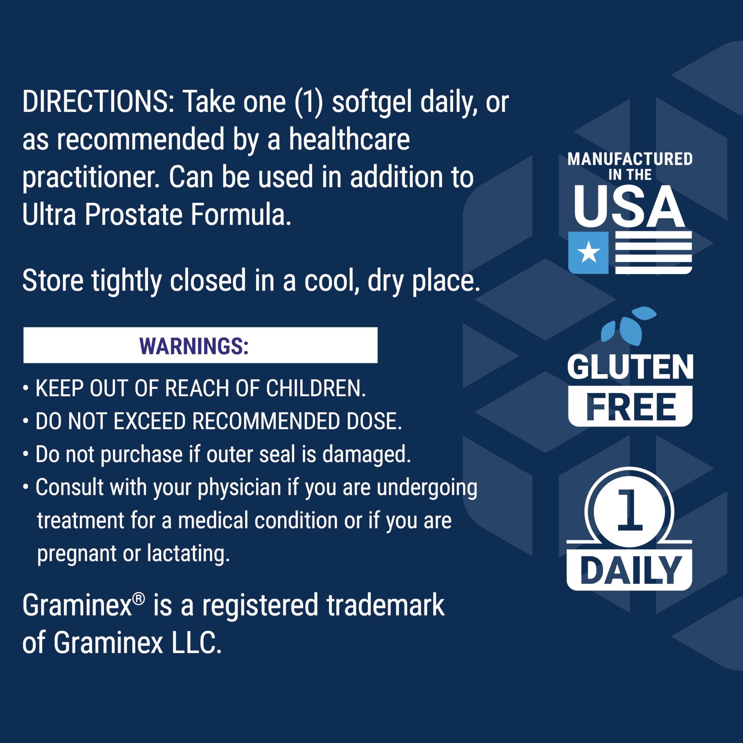 USA-made Life Extension ProstaPollen supplement emphasizes quality and purity.