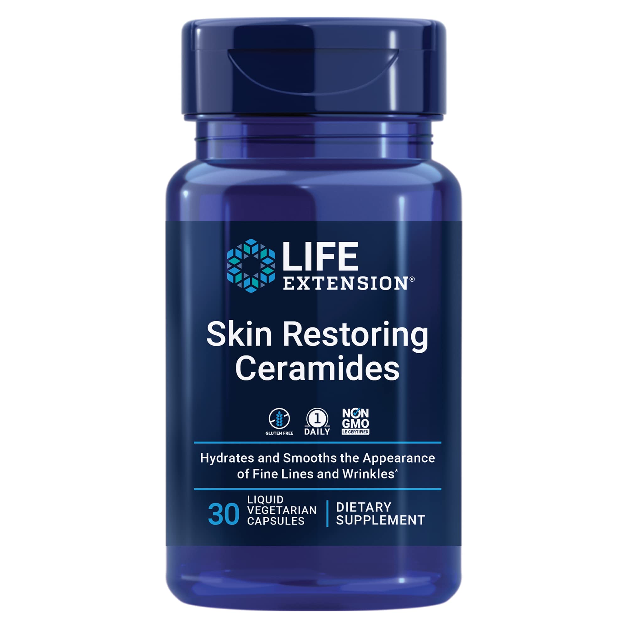 Life Extension Skin Restoring Ceramides bottle supports daily skin hydration.
