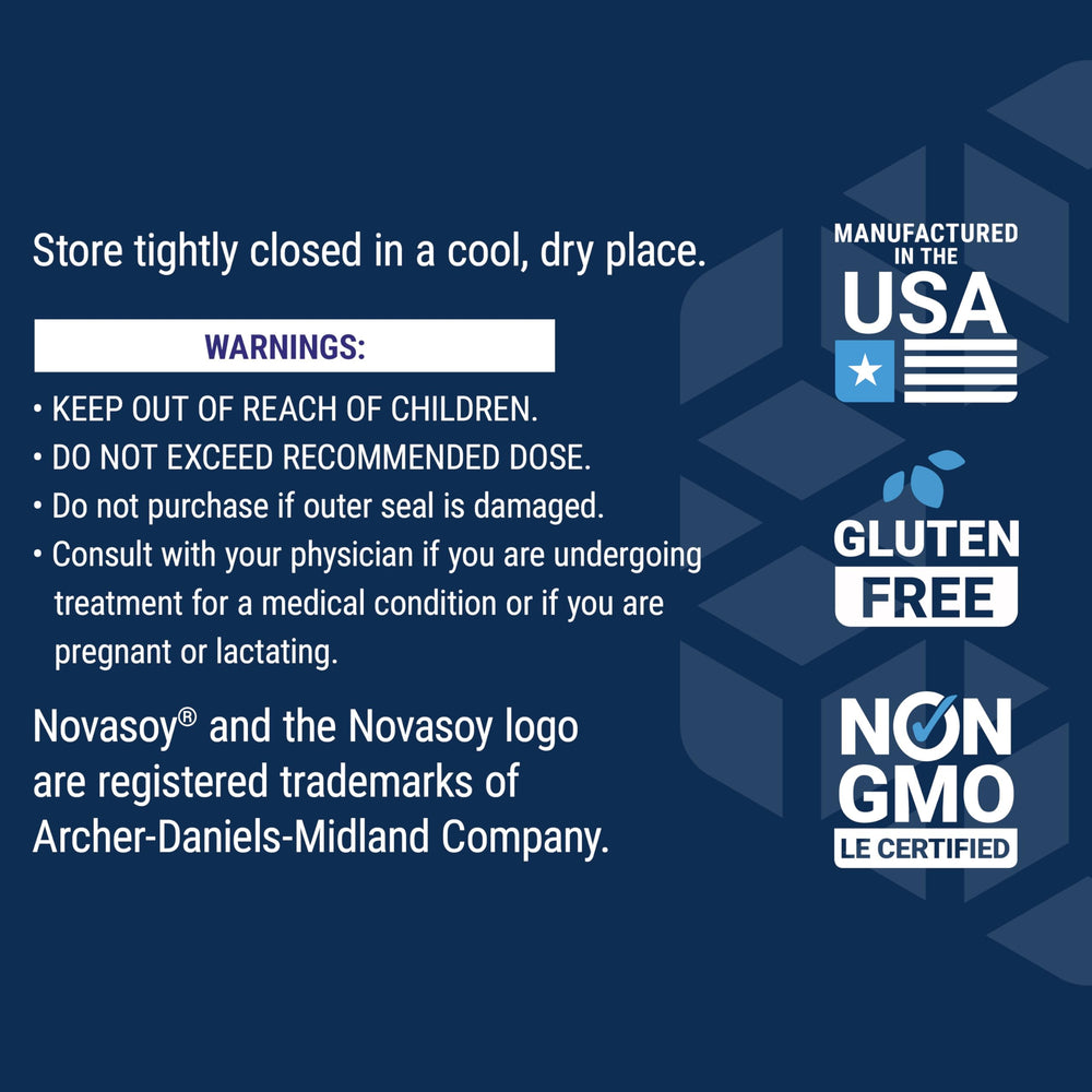 Life Extension Soy Isoflavones USA-made label reinforces quality manufacturing.