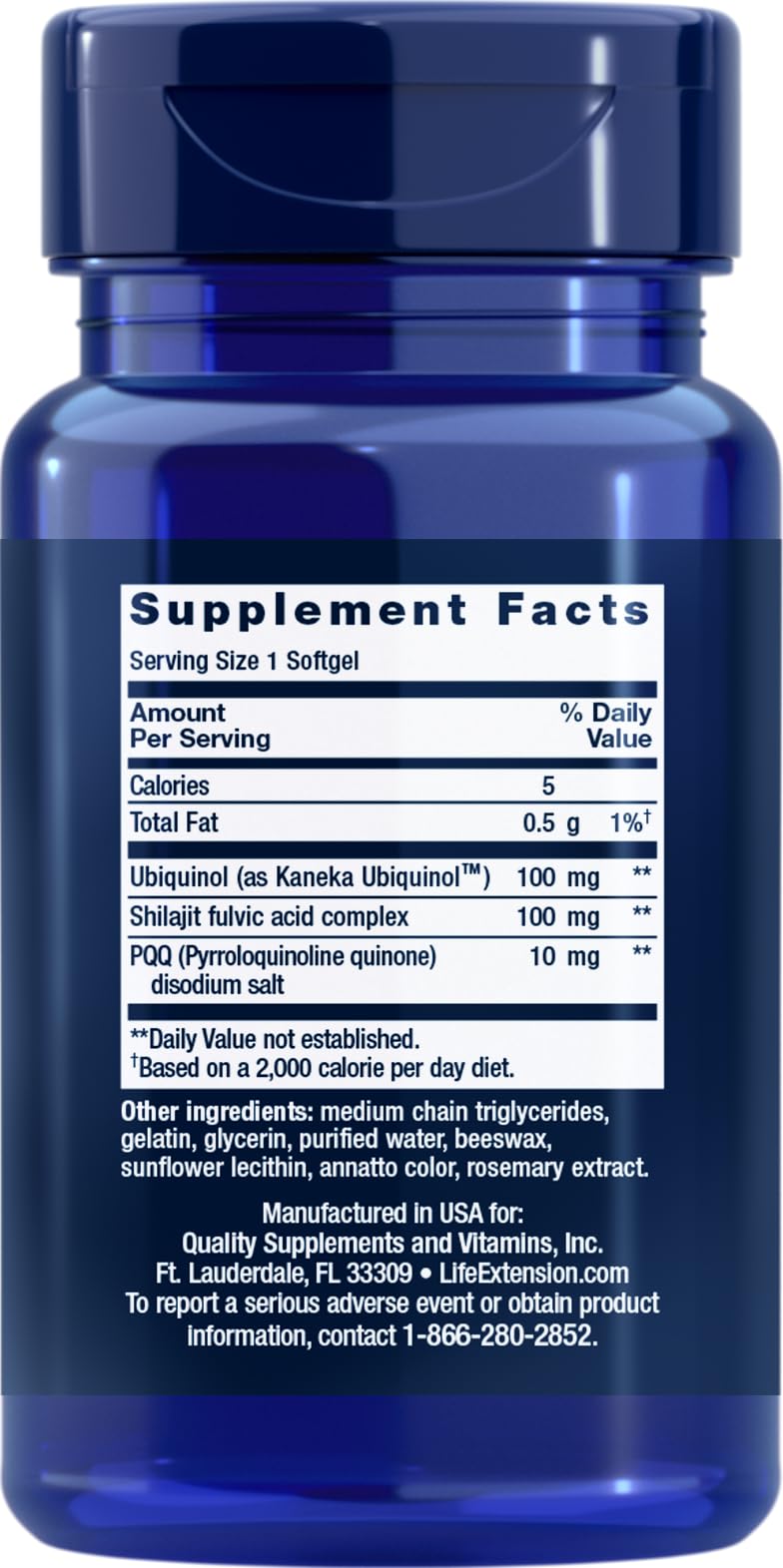 Life Extension Super Ubiquinol CoQ10 with PQQ softgels pack shows mitochondrial health-friendly supplement.