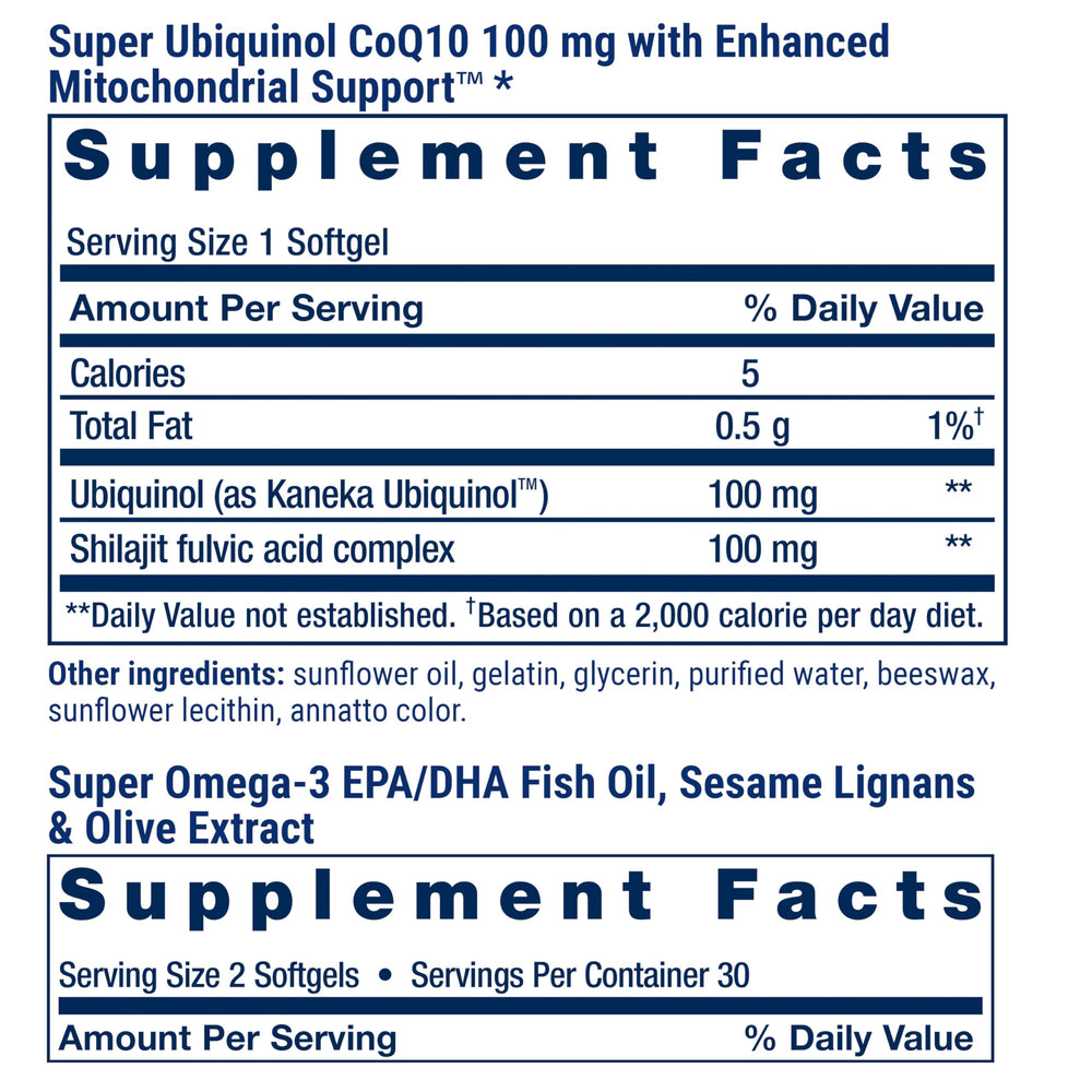 Life Extension Super Ubiquinol CoQ10 image showing enhanced mitochondrial support.