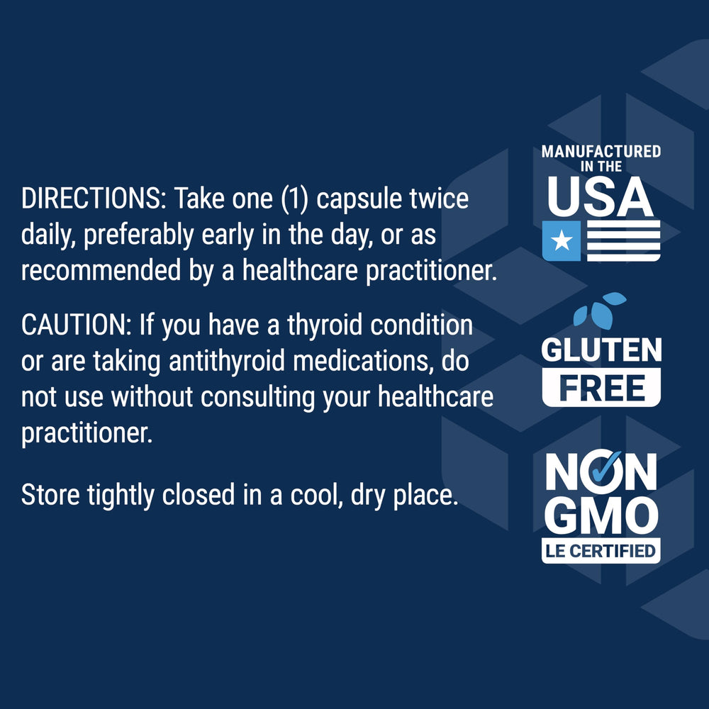 Life Extension Thyroid Support Complex USA manufactured badge signals quality control