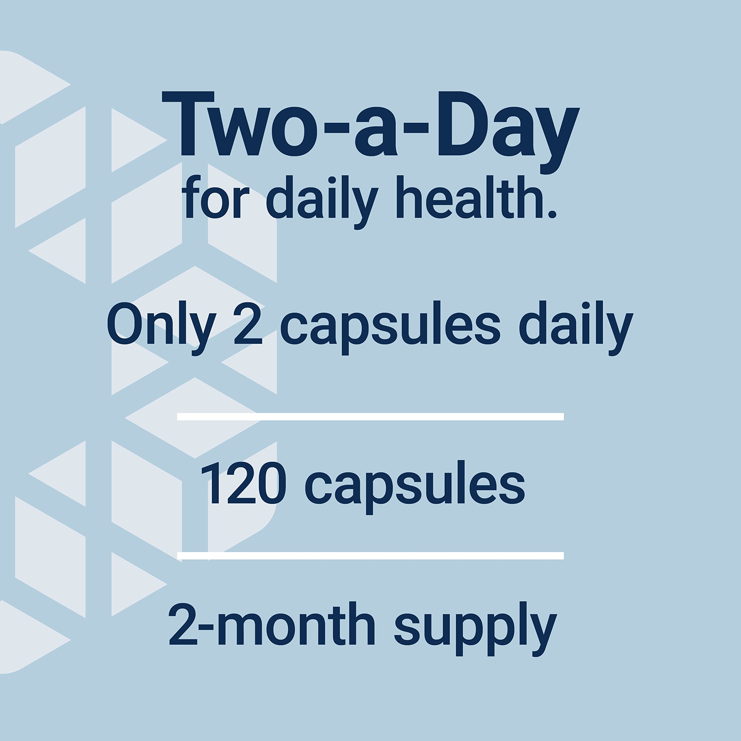 Life Extension Two-Per-Day bottle pour demonstrates easy two-capsule daily dose