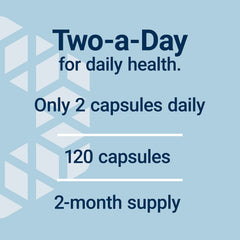 Life Extension Two-Per-Day bottle pour demonstrates easy two-capsule daily dose