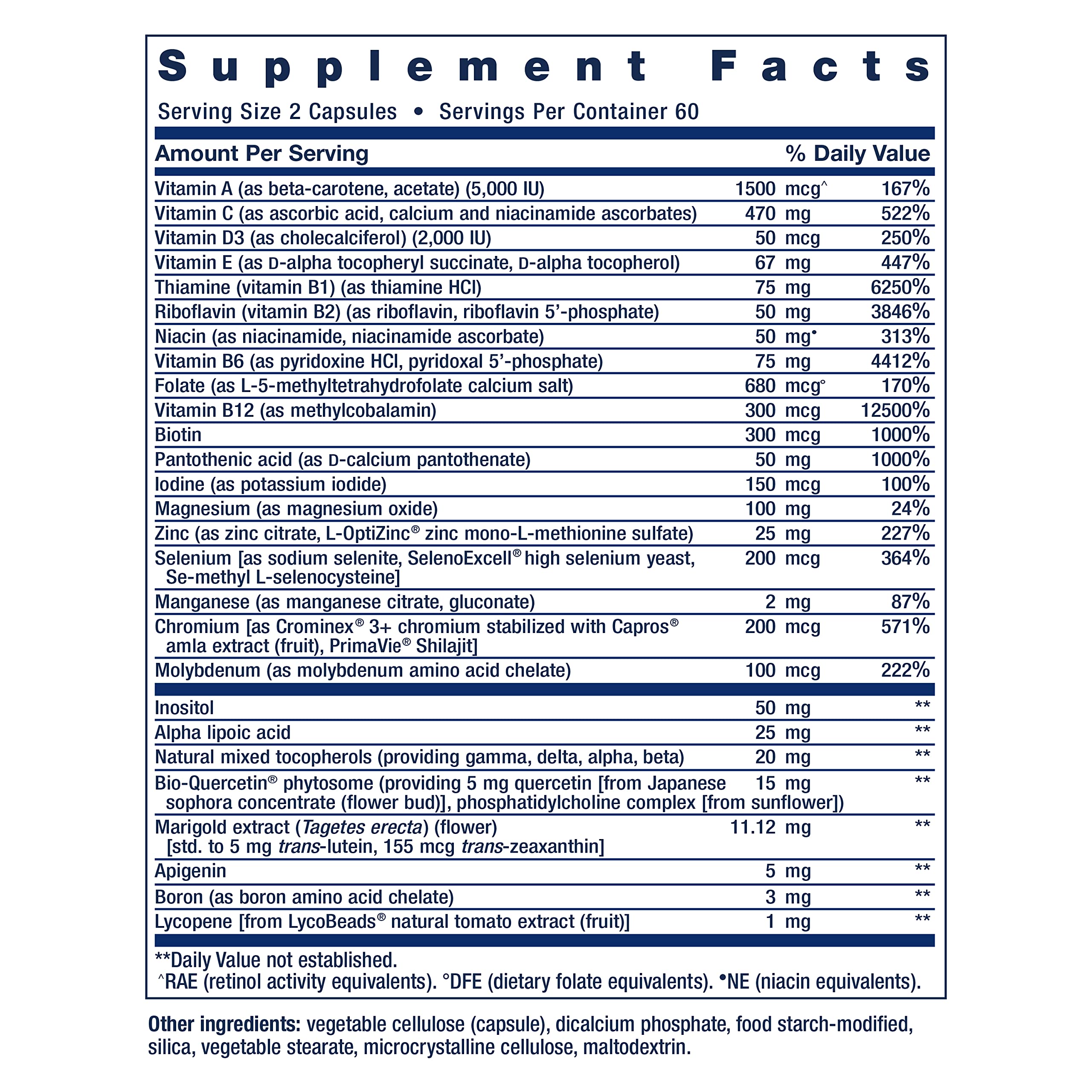 Life Extension Two-Per-Day capsules close-up highlighting essential vitamins and minerals