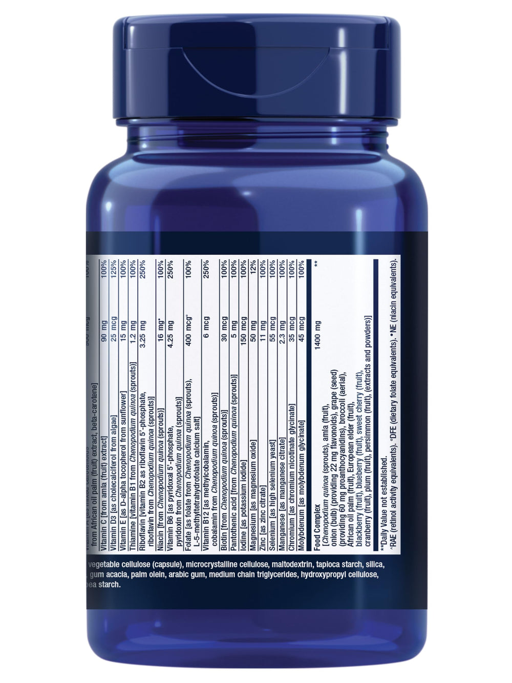 Gluten-free label signals allergy-friendly wellness on Life Extension multivitamin.